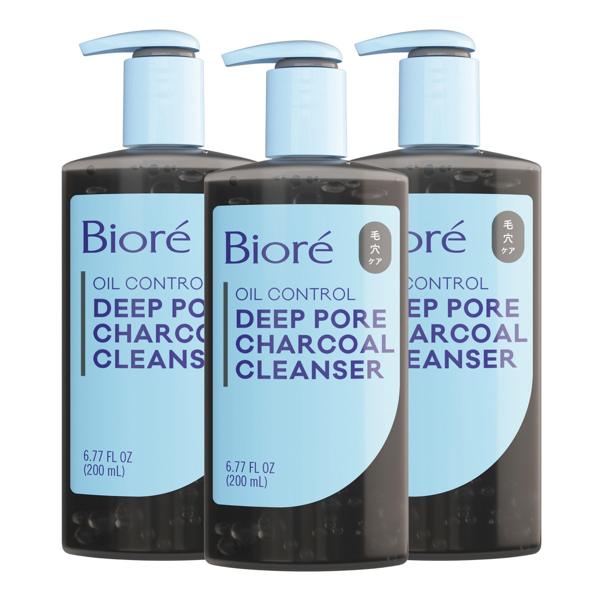 Bioré front packaging showing bottle and brand, highlights daily pore cleansing benefit