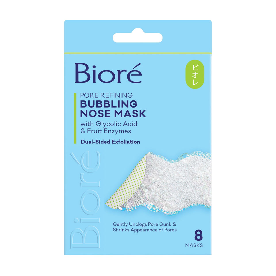 Bioré front packaging showing 8 count mask and quick pore treatment benefit