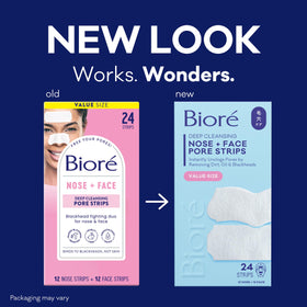 Bioré nose strip close-up demonstrating adhesive shape and fit
