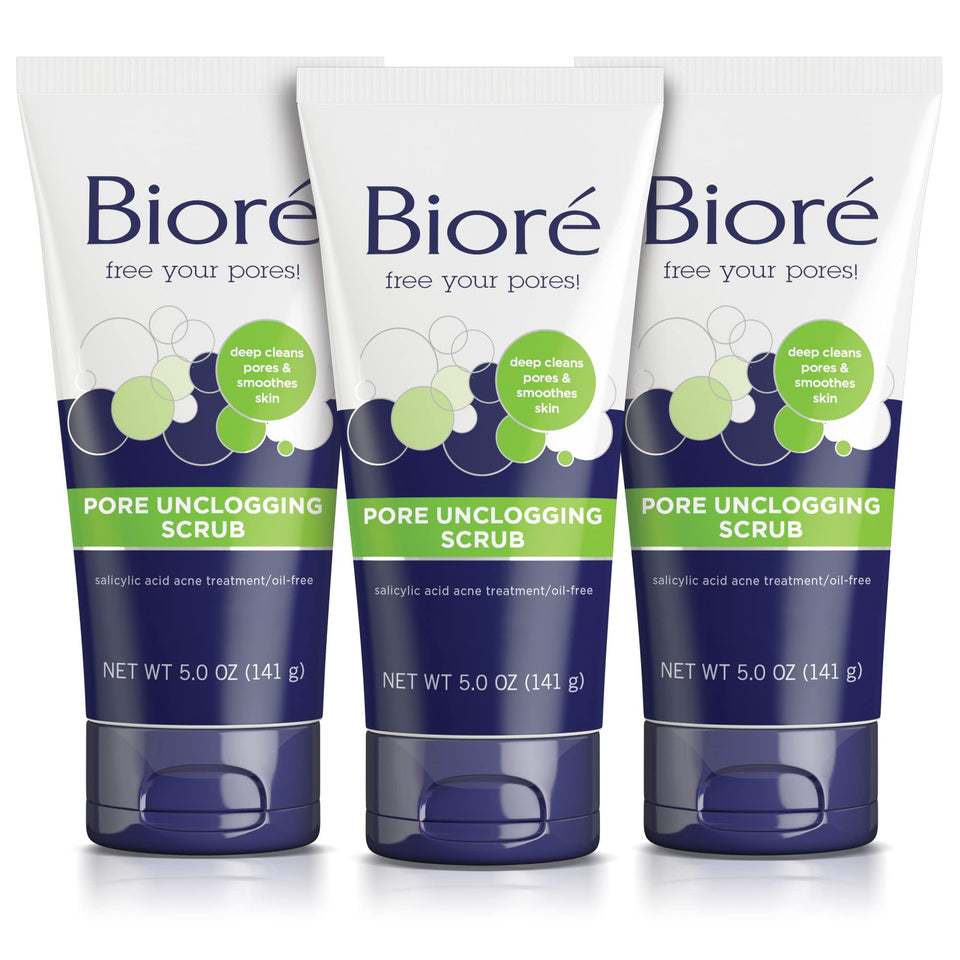 Bioré front packaging showing tube label and pack of three for easy identification and convenience