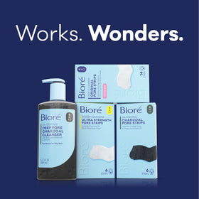Bioré rinsed skin after wash, showing refreshed, less-oily surface benefit