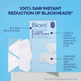 Bioré hand holding strip to show size and easy at-home use