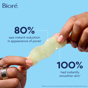 Bioré treated nose area after rinse showing smoother, refined pore benefit