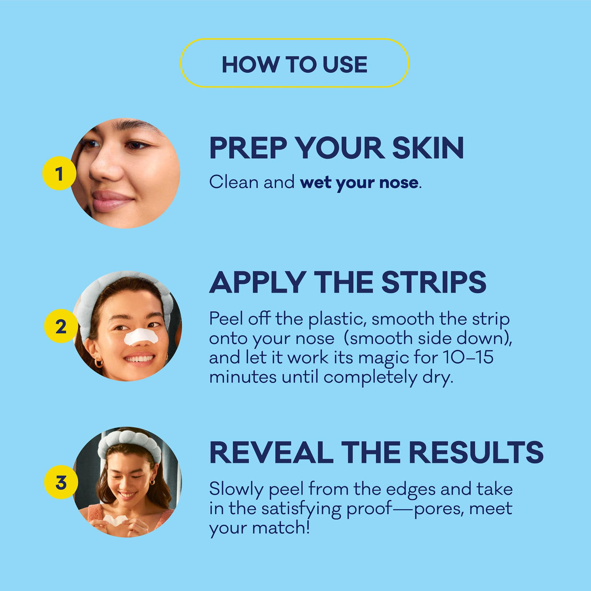Bioré strip applied to nose demonstrating easy weekly use
