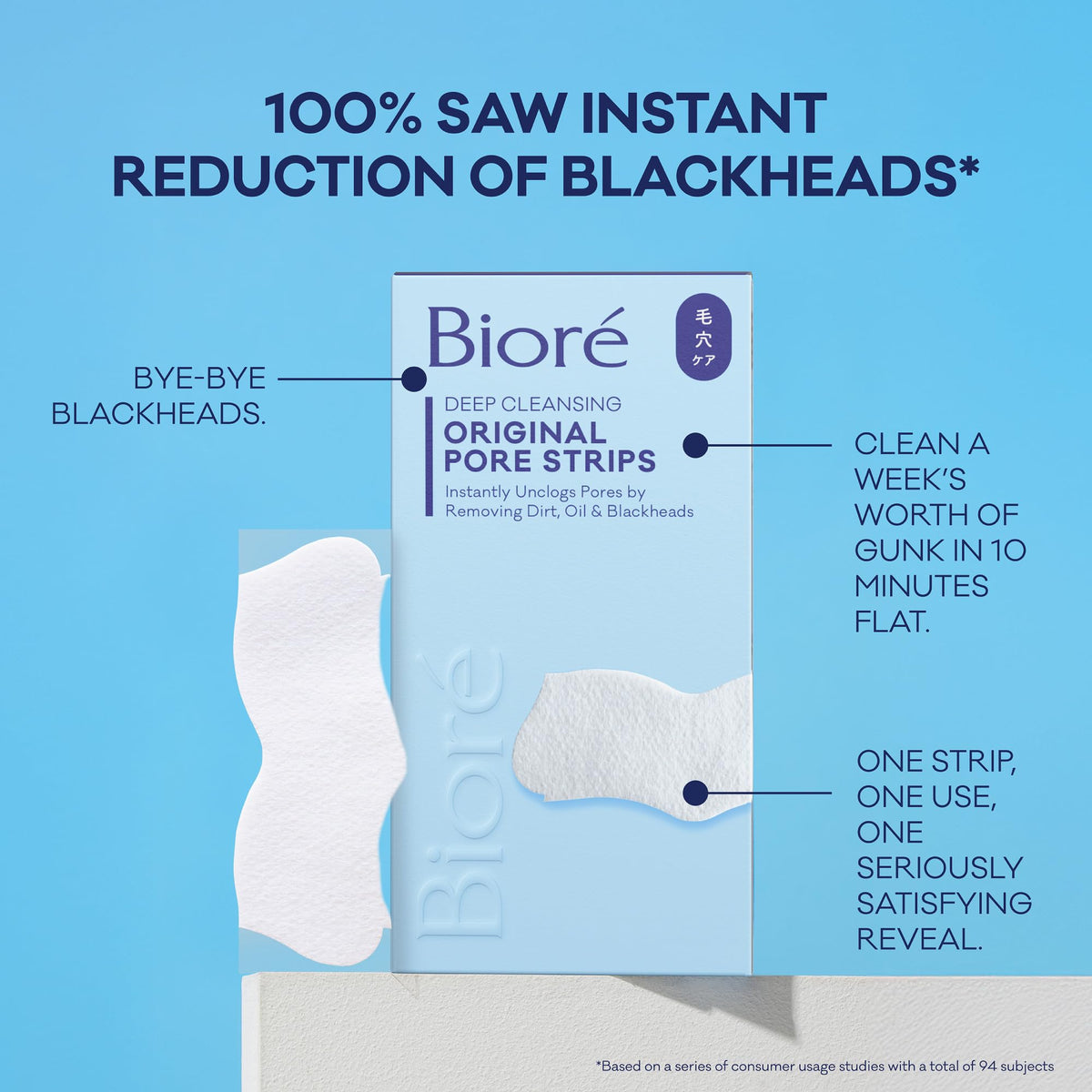 Bioré strip on damp skin before adhesion showing proper prep for best results
