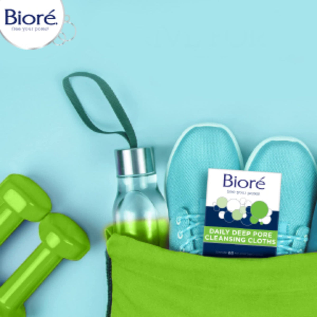 Bioré cloth textured fiber close-up highlighting exfoliating action