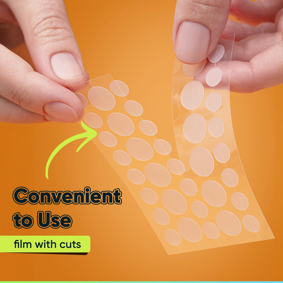 BIORICA patch texture detail highlighting thin 0.15 mm hydrocolloid for near-invisibility