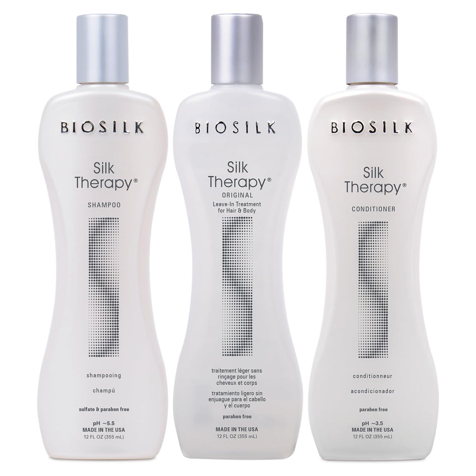 BioSilk 3-piece kit front packaging showing full set and benefits