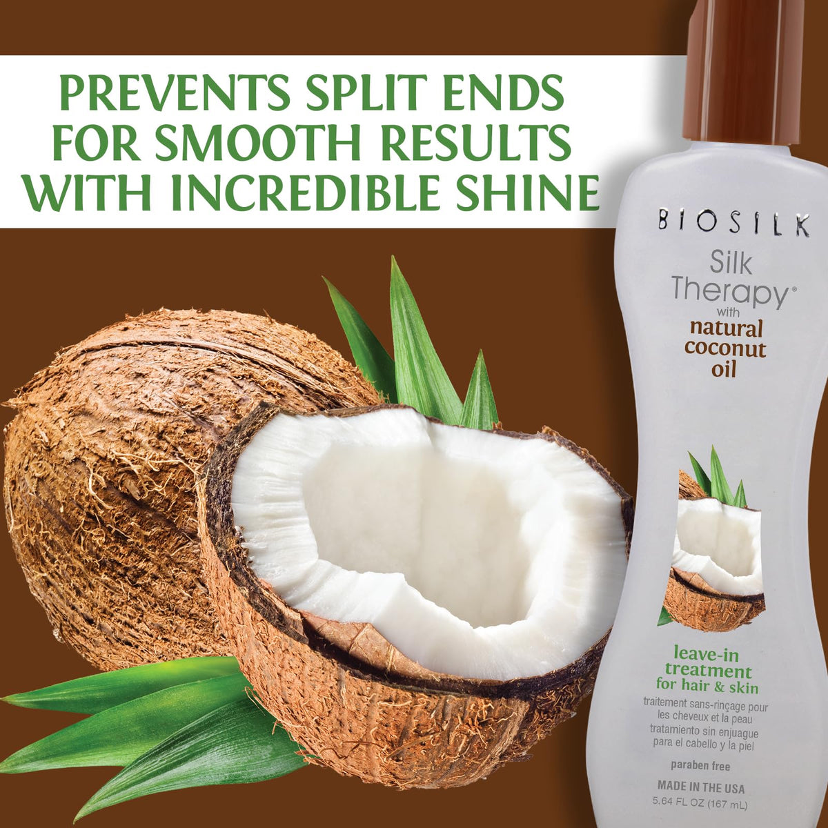 BioSilk applied to damp hair in hands demonstrating easier detangling and frizz control