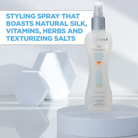 BioSilk ingredient close-up with silk and keratin visuals indicating smoother, shinier hair