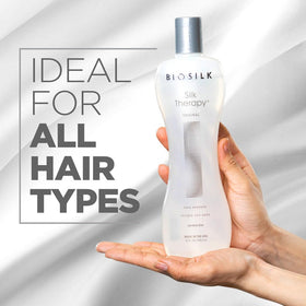 BioSilk before and after strand comparison showing smoother hair