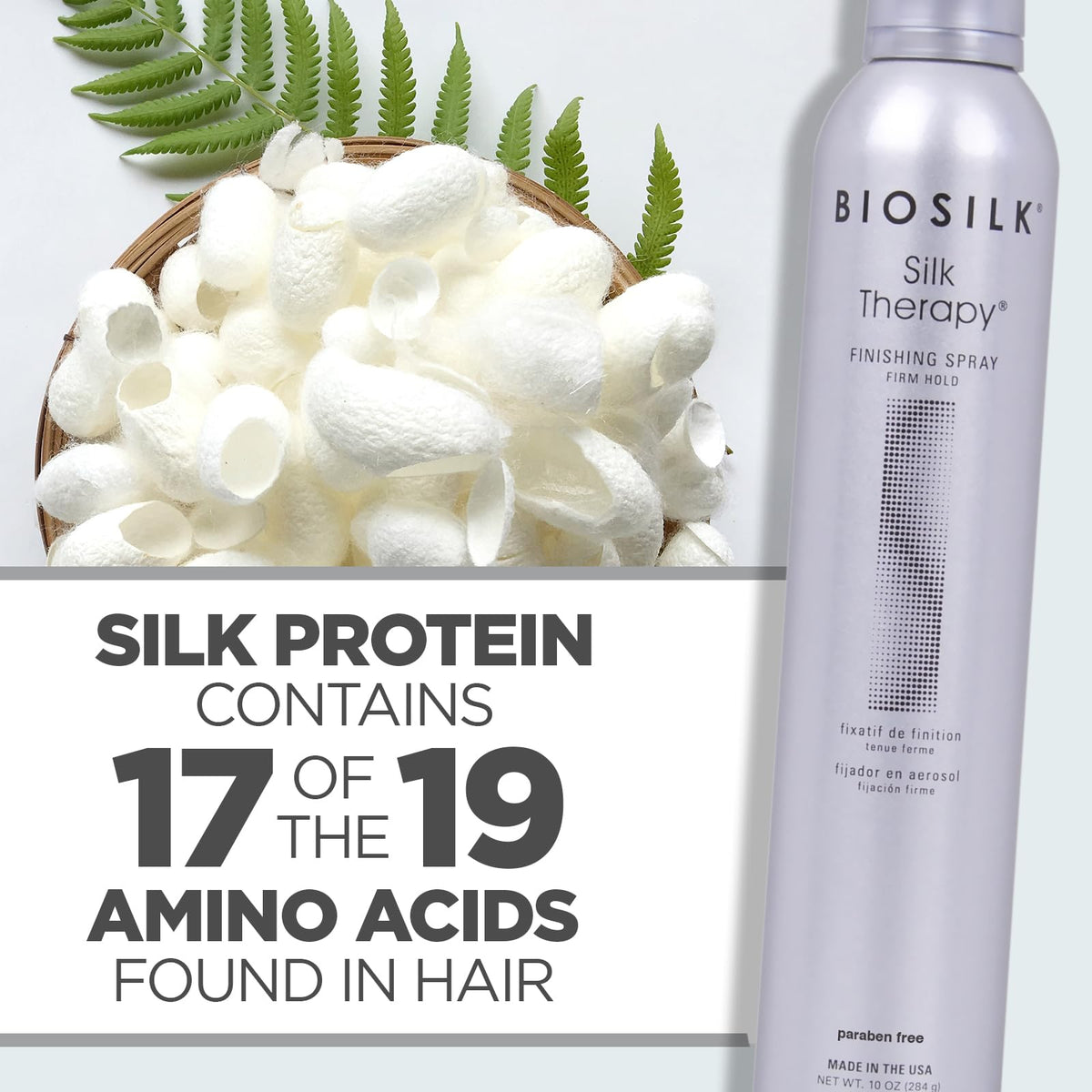 BioSilk brushing out hair easily showing touchable flexible hold