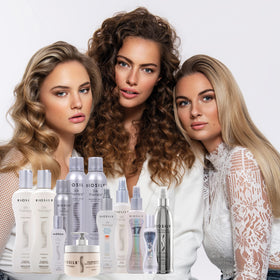 BioSilk in-bathroom application demonstrating smooth manageable hair