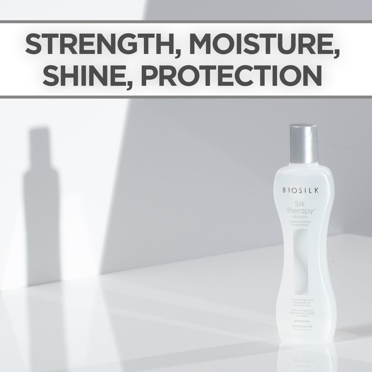 Polished dry hair ends after BioSilk use for added shine