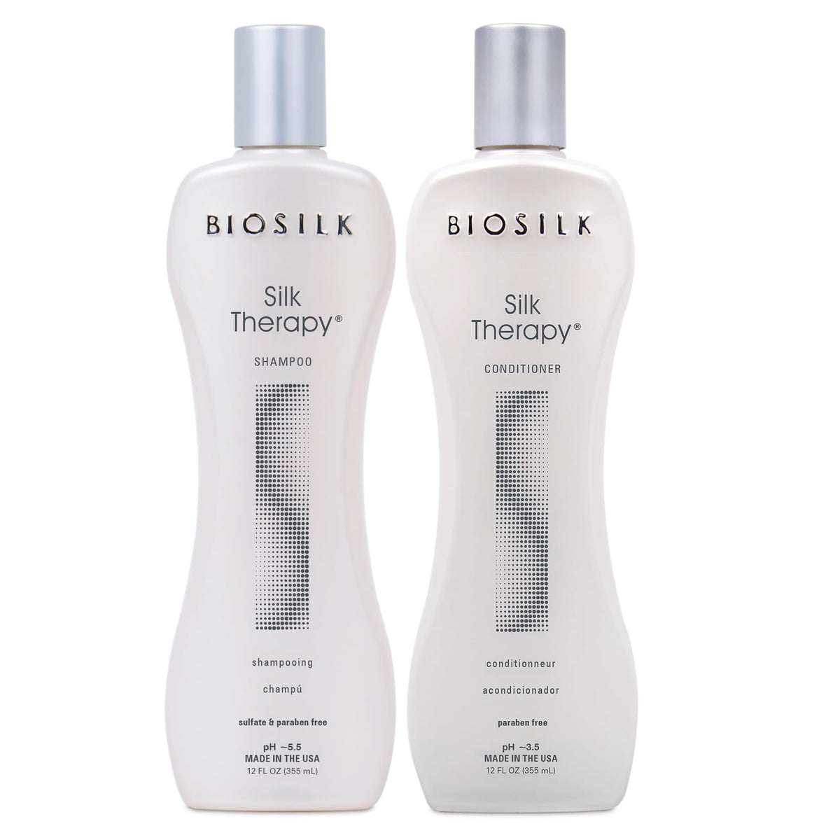 BioSilk front packaging showing both 12 oz bottles and benefits