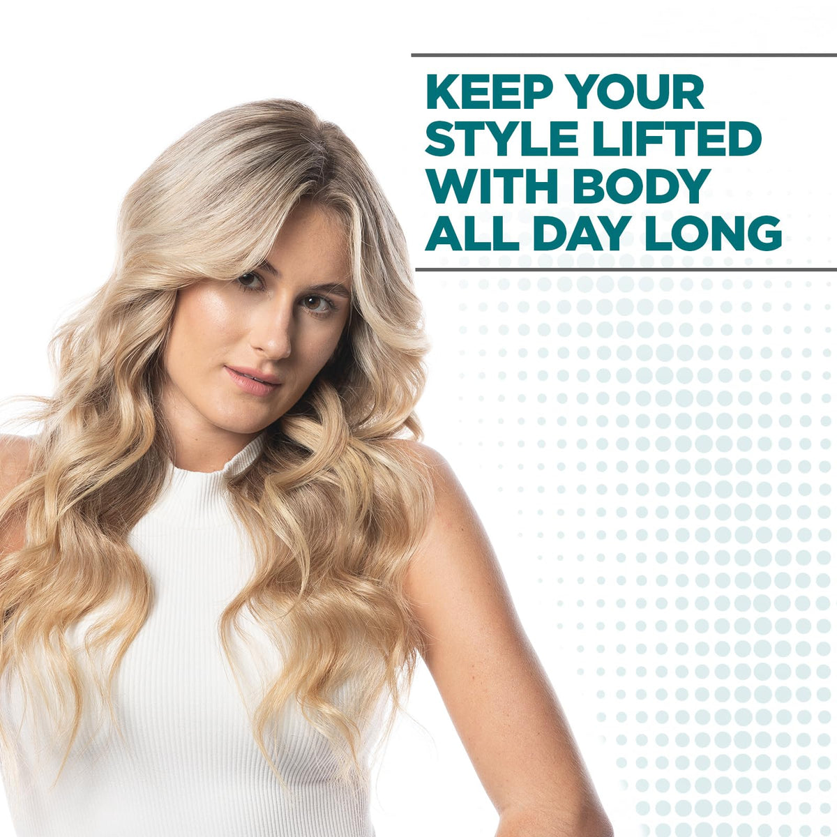BioSilk fine mist lifting roots on model to show visible volume and natural movement