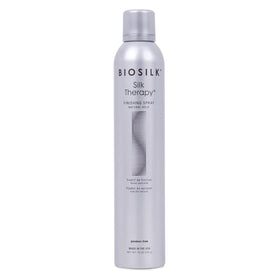 BioSilk finishing spray front packaging shows product and benefits
