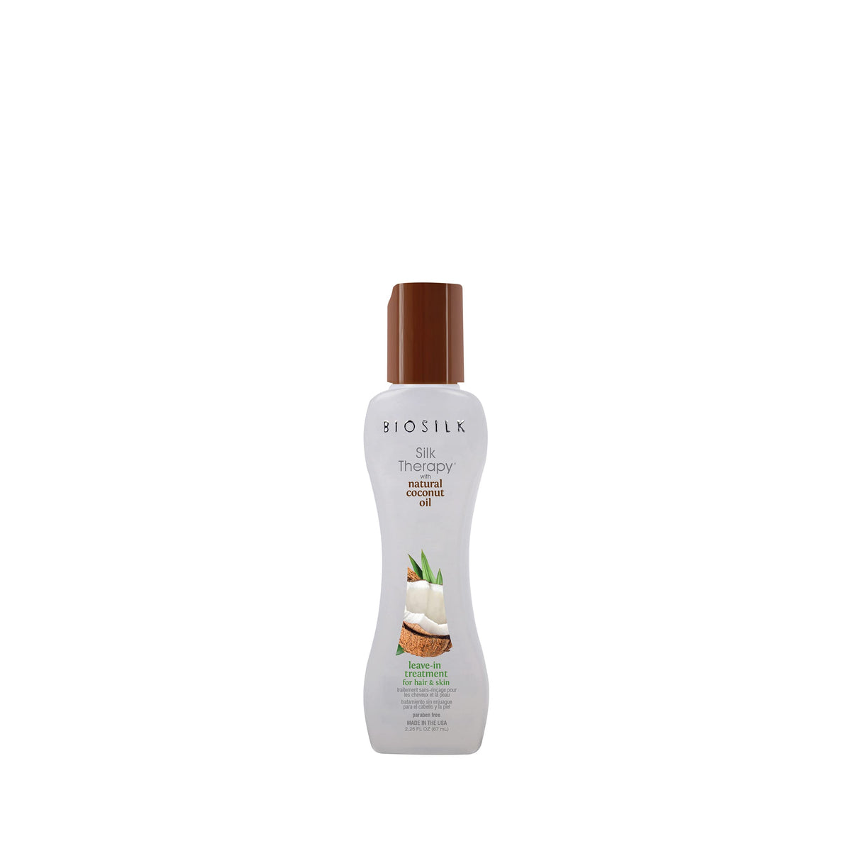 BioSilk front label showing product and benefits for shiny hair