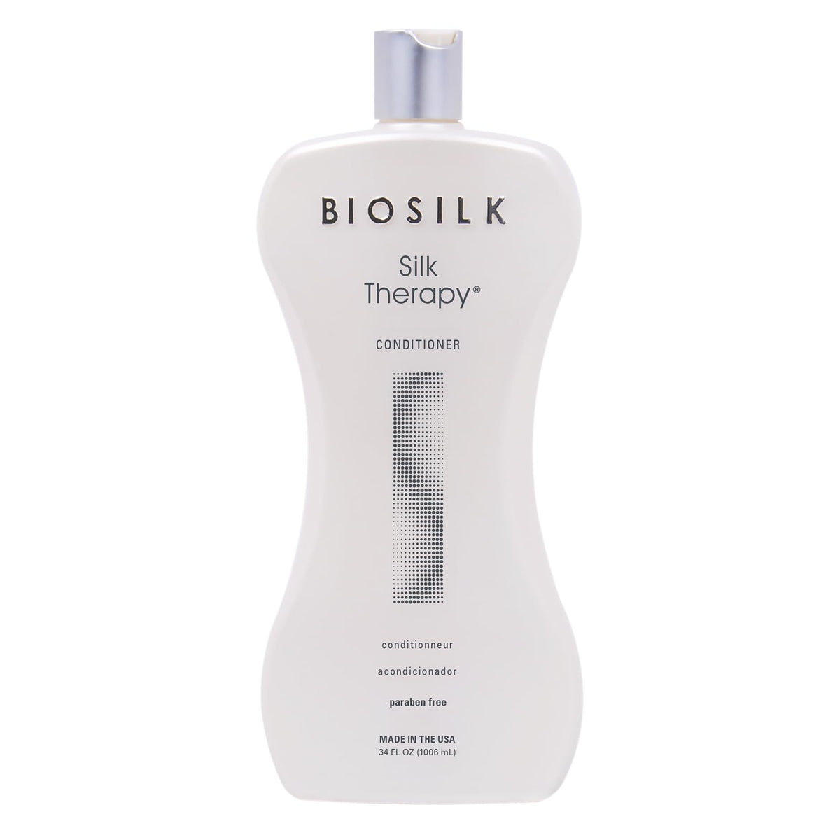 BioSilk front packaging 34 oz bottle showing brand and size for value