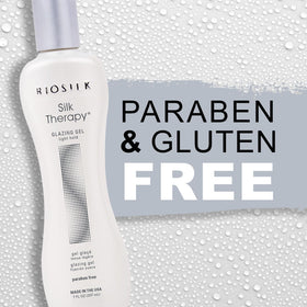 BioSilk bottle label detail highlighting silk therapy benefits