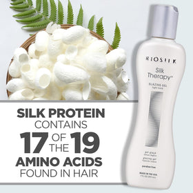 BioSilk bottle next to common items showing the 7 oz size
