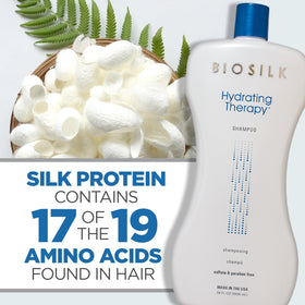 BioSilk ingredients focus with quinoa and maracuja visuals highlighting hydration benefits