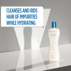 BioSilk shampoo pump and cap close-up showing easy-dispense benefit
