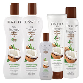 BioSilk applied to hair ends demonstrating frizz control benefit