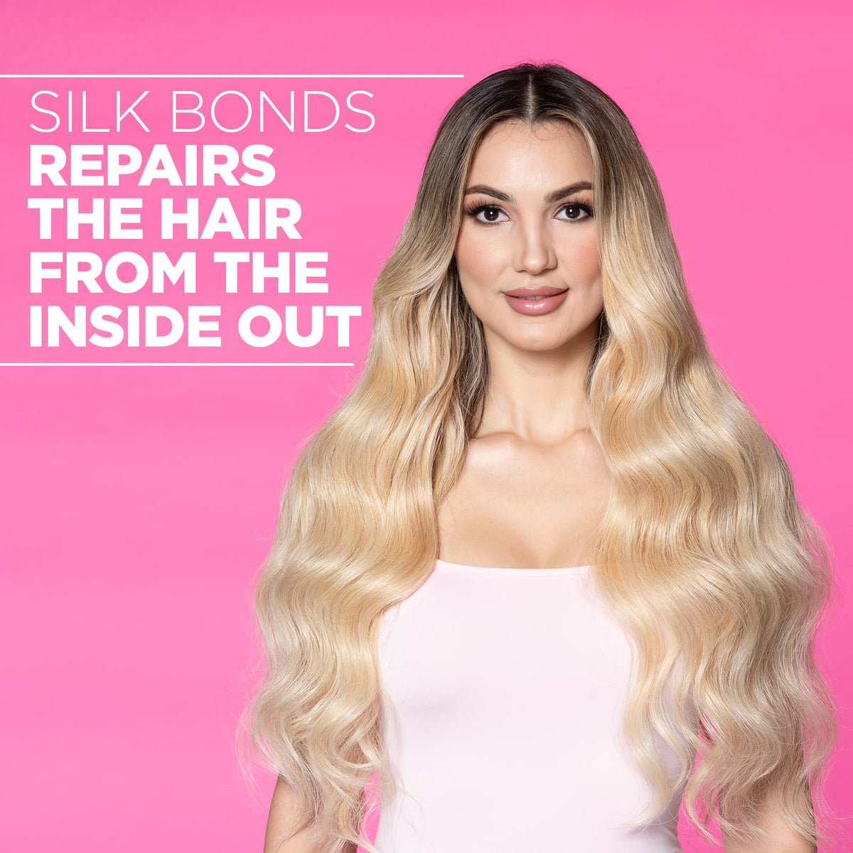 Applying BioSilk to damp hair to detangle and add frizz control for styling