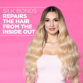 Applying BioSilk to damp hair to detangle and add frizz control for styling