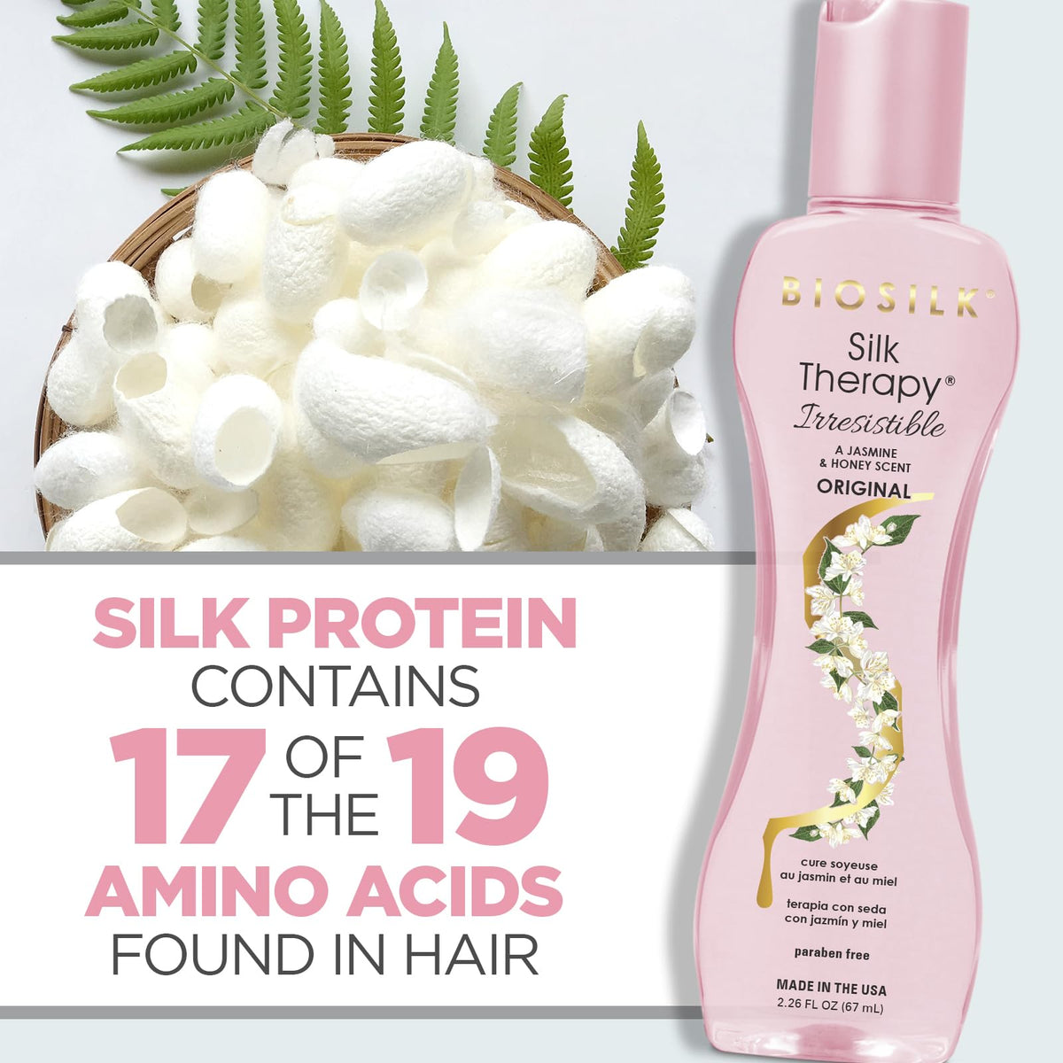BioSilk used on styled hair to show improved shine and frizz control