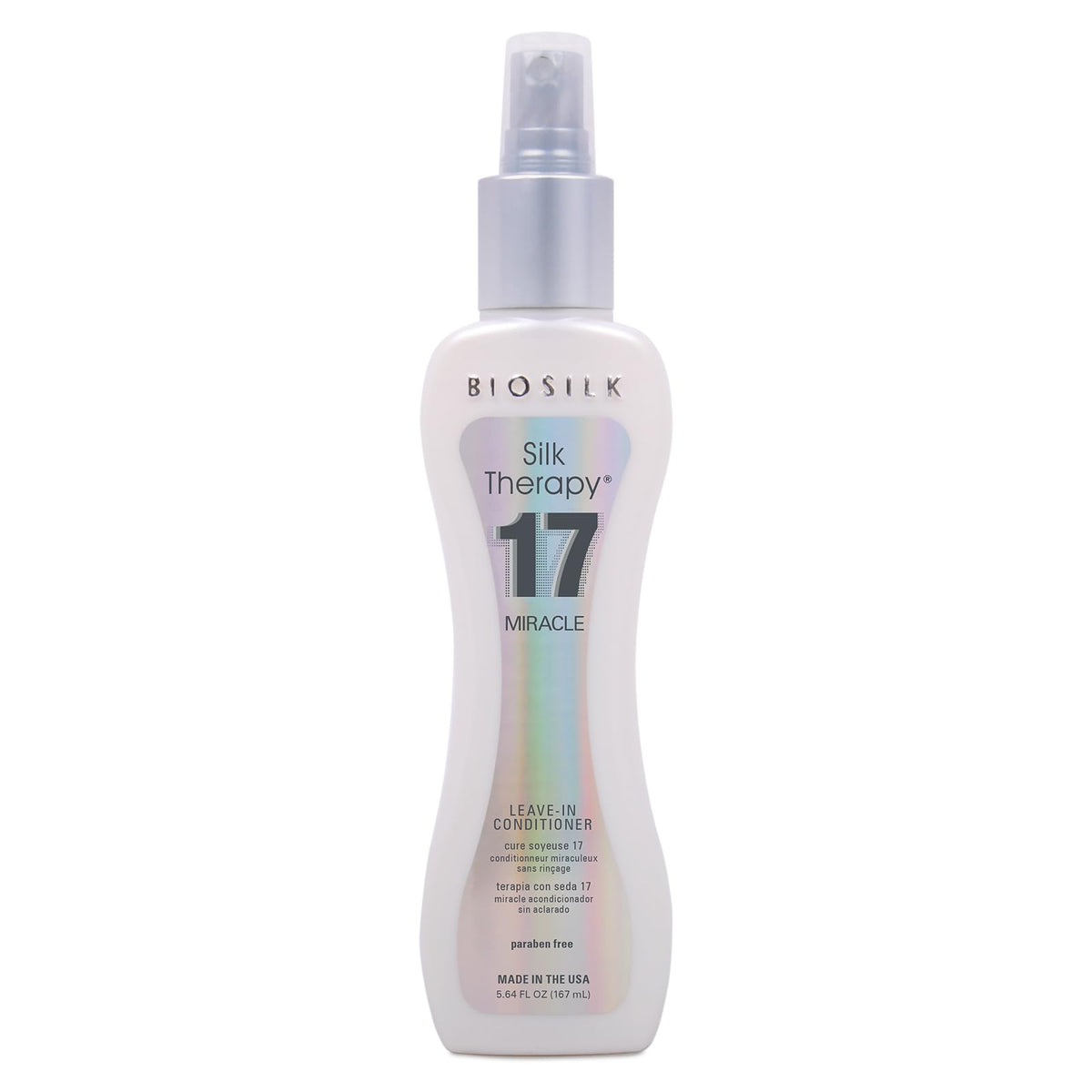 BioSilk Miracle 17 front bottle showing label and size for easy identification