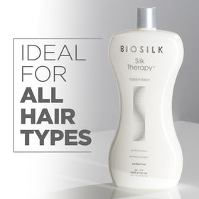 BioSilk pouring conditioner demonstrating smooth consistency and slip