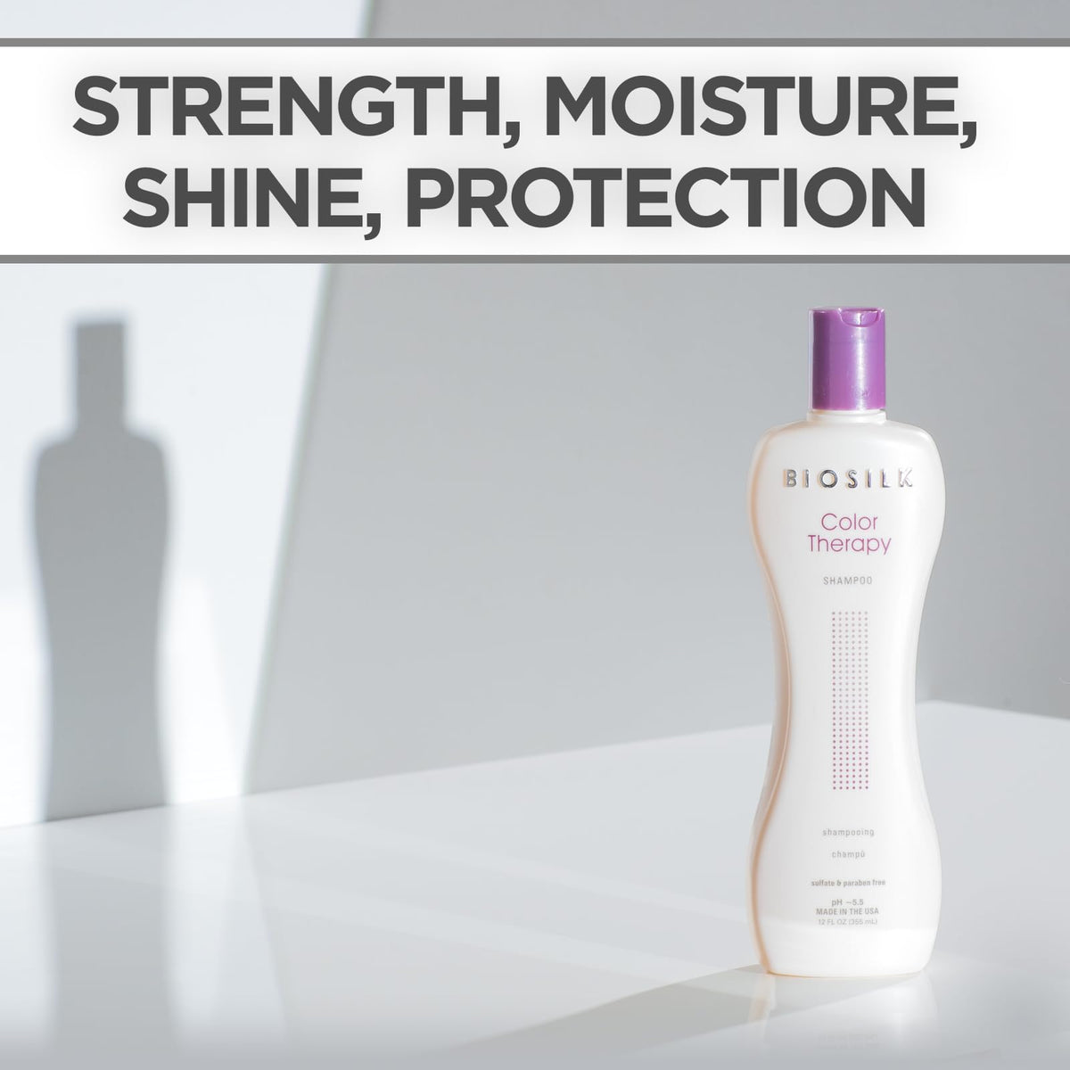 BioSilk rich lather on hair illustrates effective cleansing without stripping color benefit