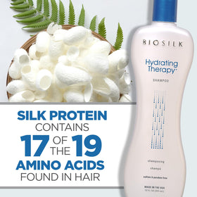 BioSilk ingredients display with quinoa and maracuja highlighting moisture benefit