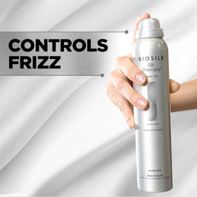 BioSilk before and after hair showing reduced frizz and gloss