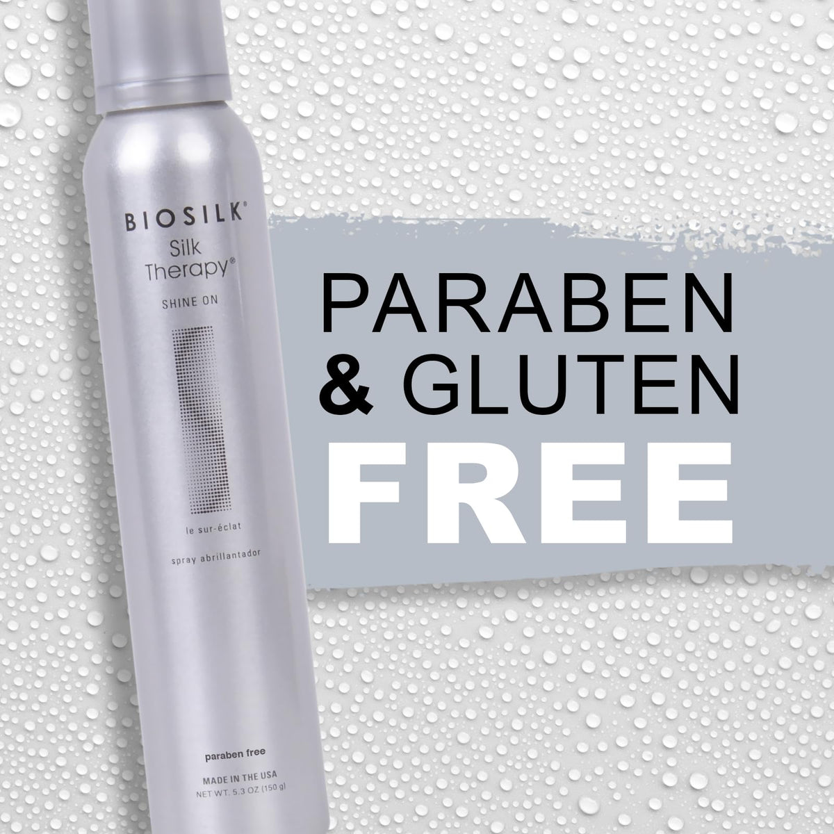 BioSilk model applying spray for polished salon-like results