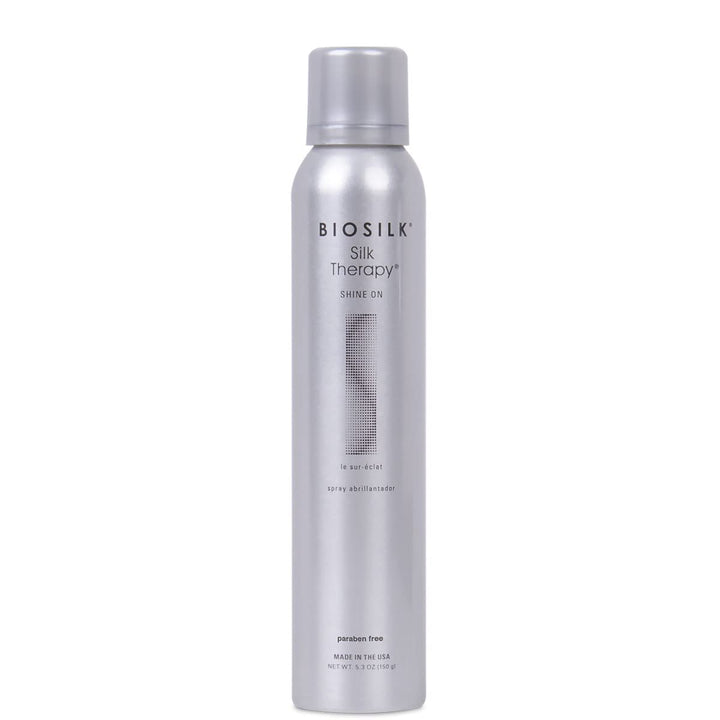 BioSilk bottle front view showing label and glossy finish benefit