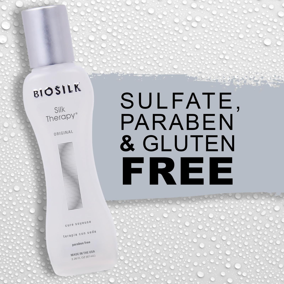 BioSilk on bathroom counter in lifestyle scene for everyday haircare routine