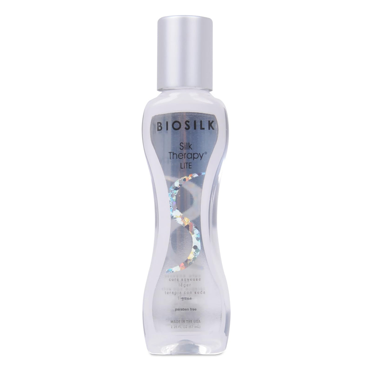 BioSilk lightweight bottle front view showing sleek design and brand