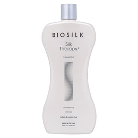 BioSilk front bottle showing label and 34 oz size for long lasting use