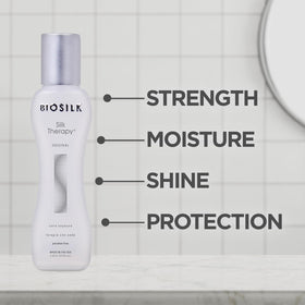 BioSilk texture drop on hand illustrating lightweight silk-treatment consistency