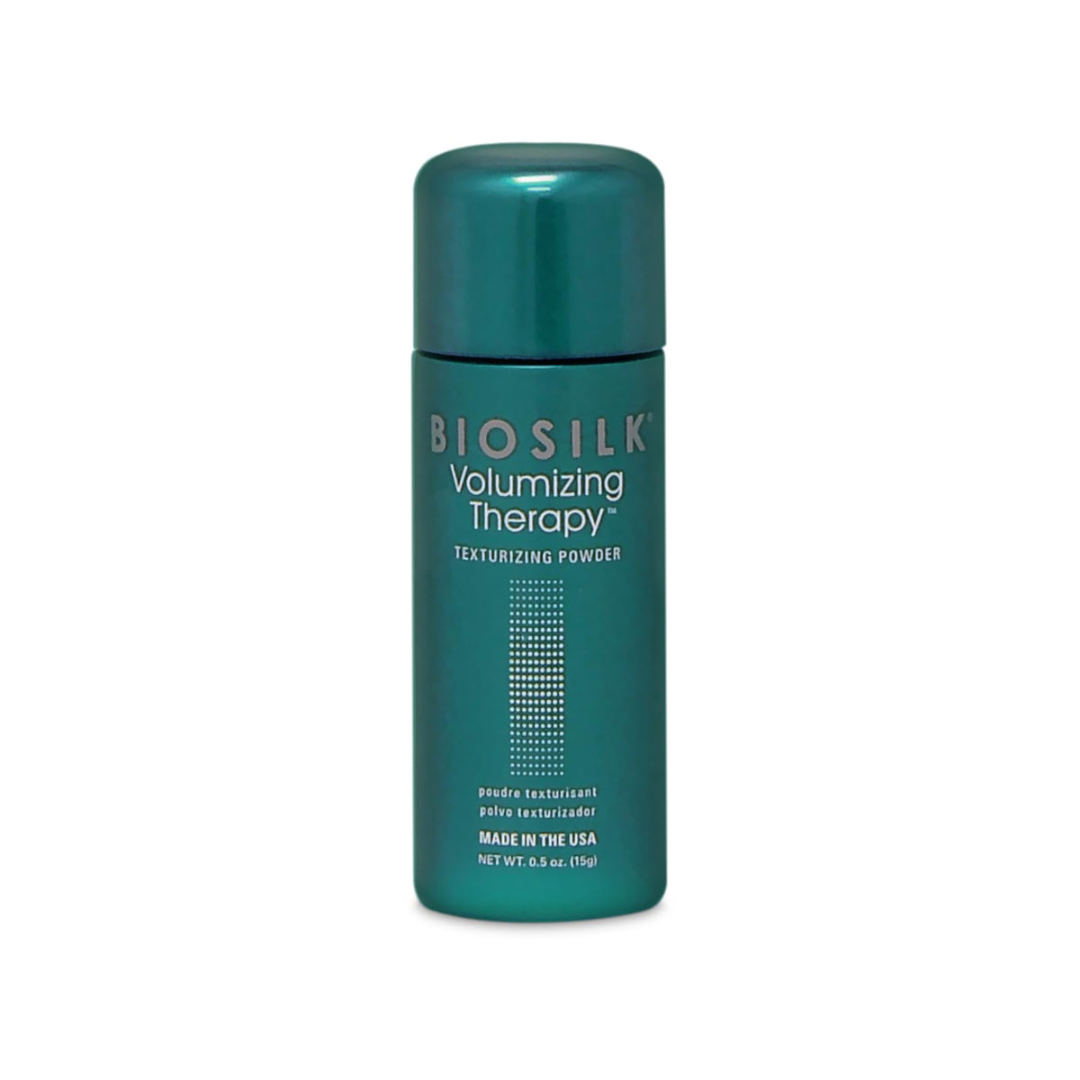 BioSilk front jar showing label and compact size for travel convenience