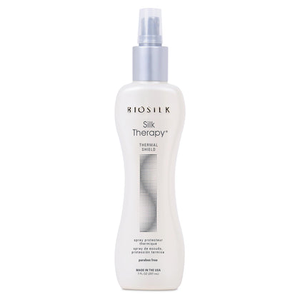 BioSilk front view of thermal shield spray bottle showing sleek packaging and usage