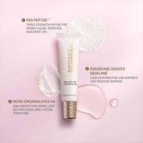 Biossance balm applied on lips illustrating glossy natural enhancement