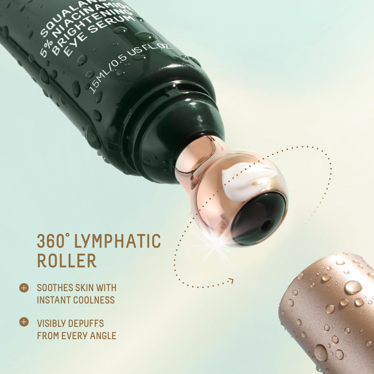 Applying Biossance eye serum under eye to reduce puffiness quickly
