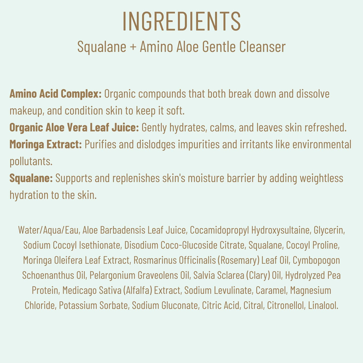 BIOSSANCE back label close-up highlighting ingredients and transparency benefit