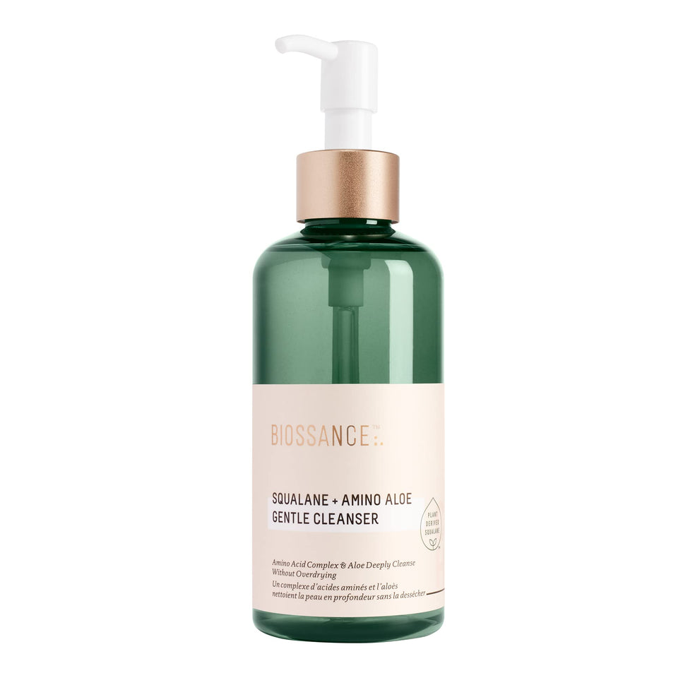 BIOSSANCE front pump bottle showing clean design and easy dispensing benefit