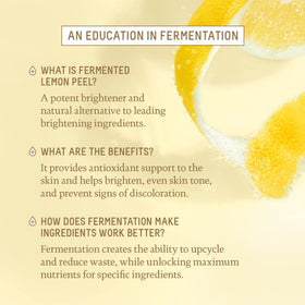 BIOSSANCE fermented lemon peel ingredient shot highlighting brightening benefit
