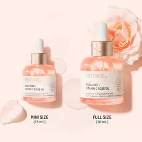 BIOSSANCE label close-up showing Chios crystal and rose extract benefits